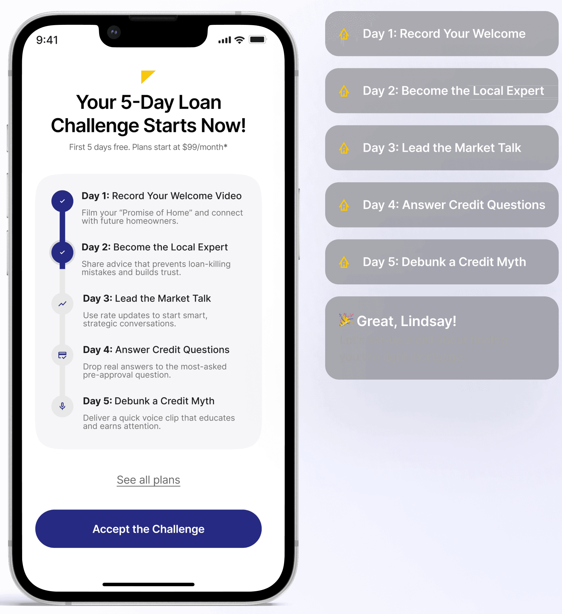 5-day challenge on mobile